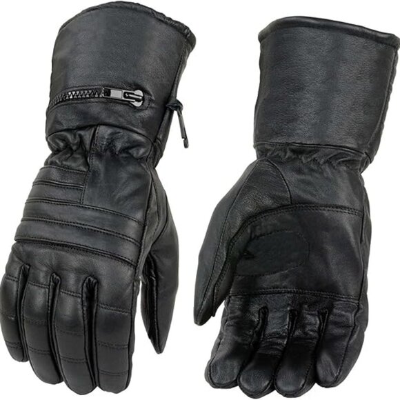 Tennessee Leather Unisex Black Leather Gauntlet Motorcycle Glove 1803, XL 💸 - Picture 1 of 6